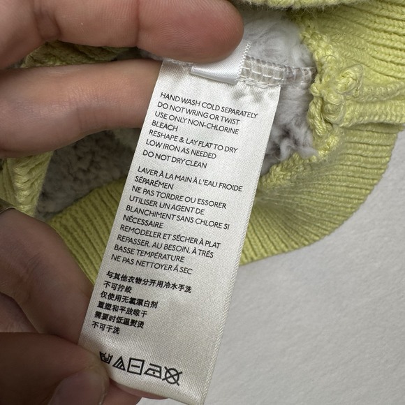 Free People Wild Heart Faux Shearling Pullover Size L Green - Picture 11 of 14